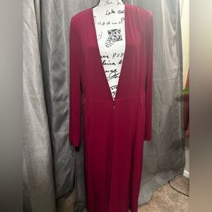 Lane Bryant Long Sleeve Burgundy Dress